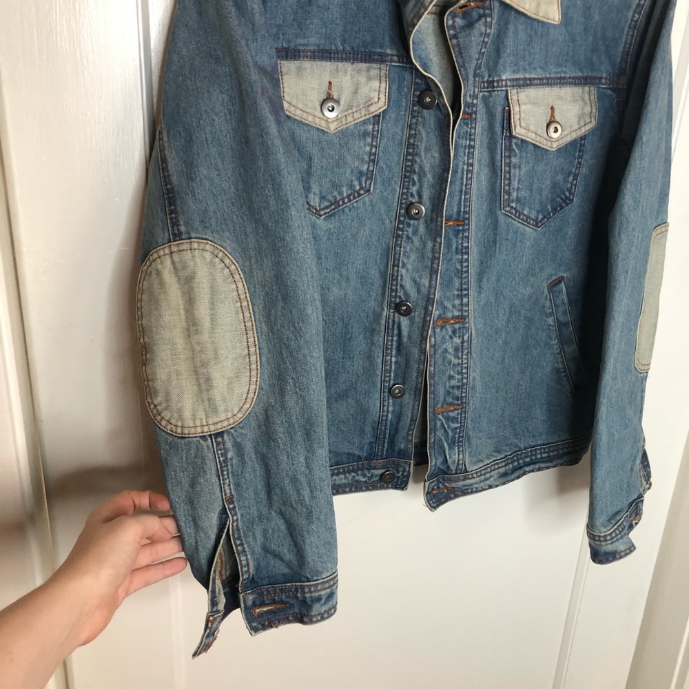 Forever 21 Mens Denim jacket elbow patch Small - Picture 3 of 4